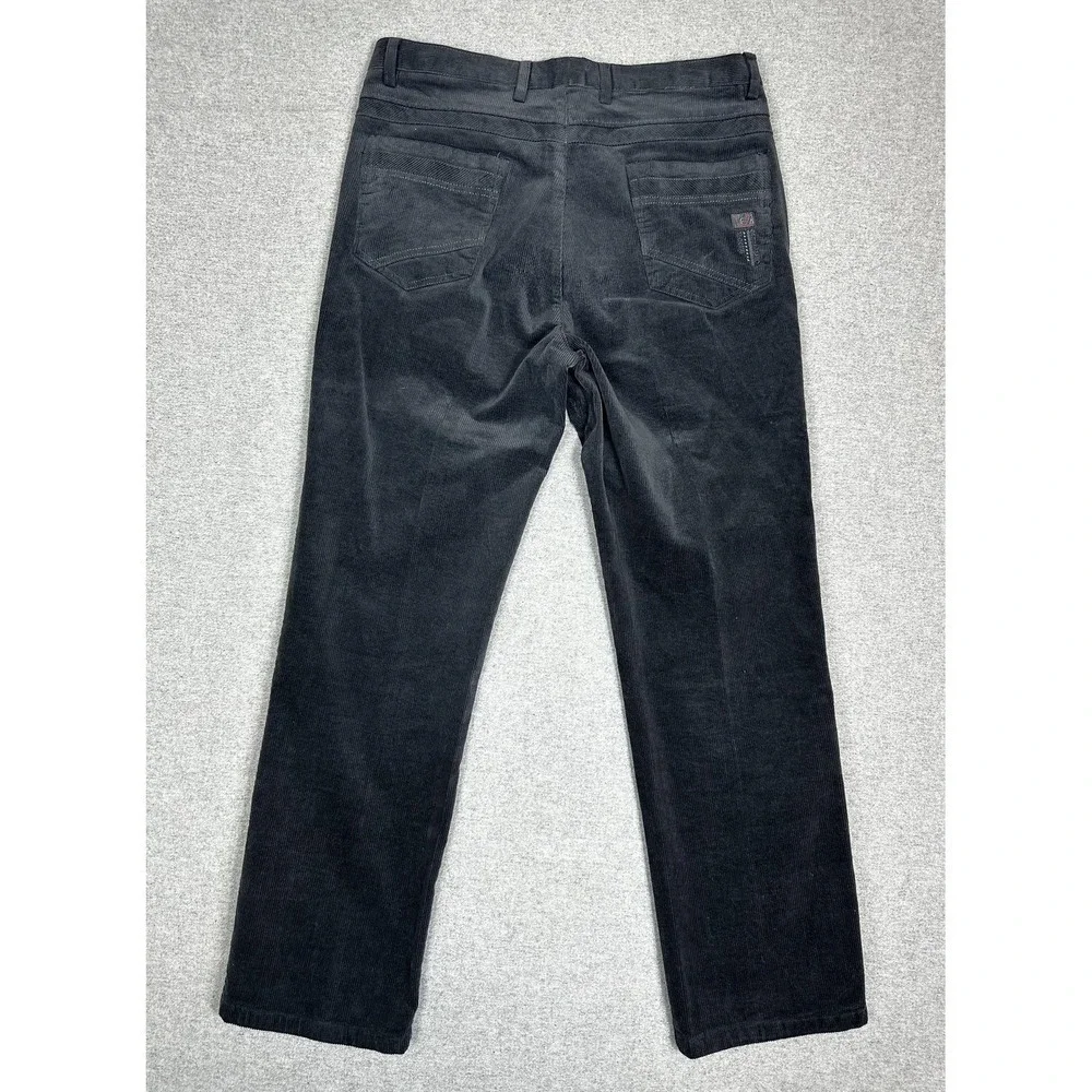 Best‎ Fashion Men Pant 34 Gray Corduroy Straight Leg Casual Comfort Cotton Blend